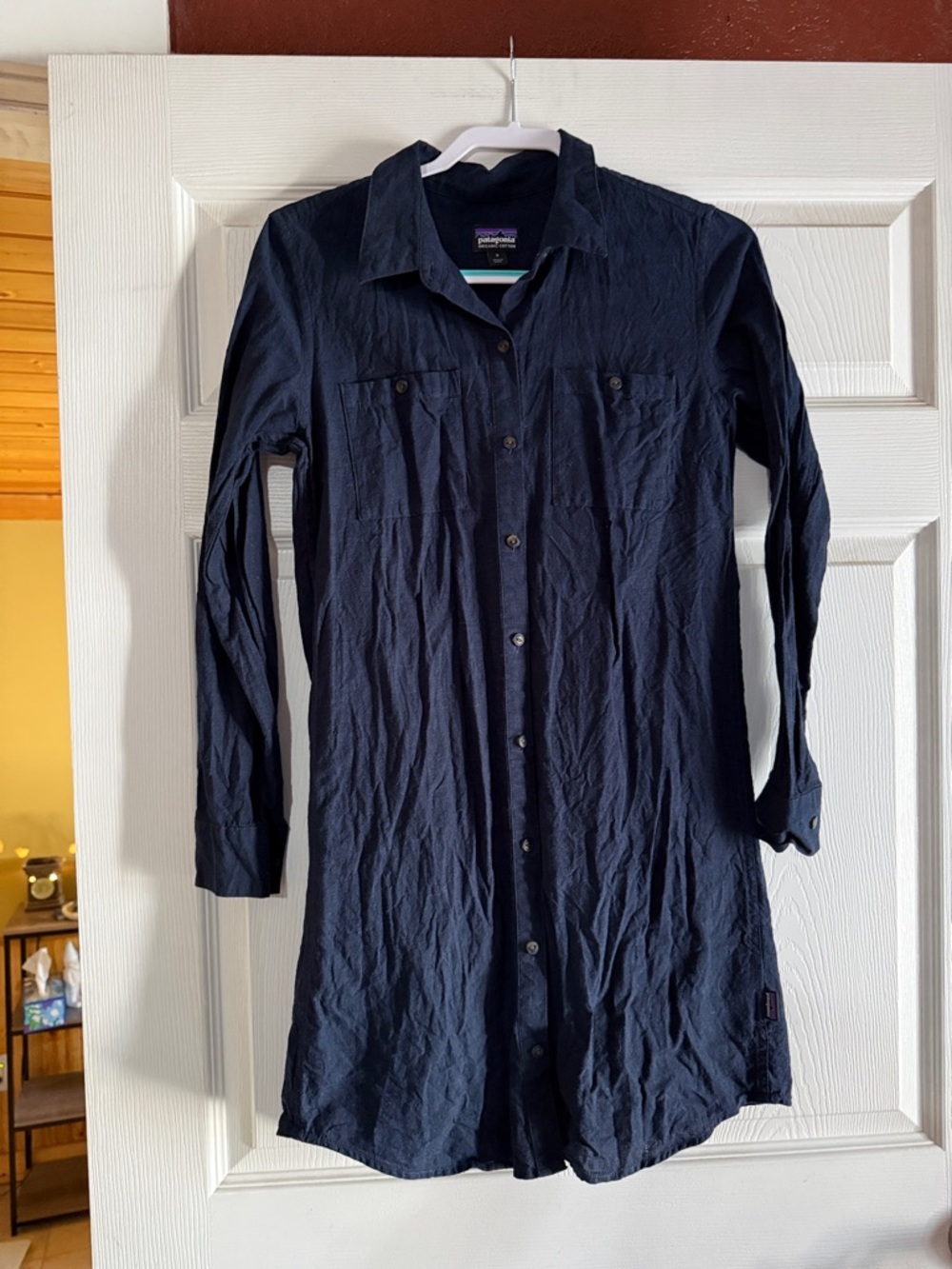 Patagonia Navy Long Sleeve Shirt Dress